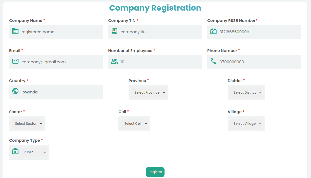 company registration