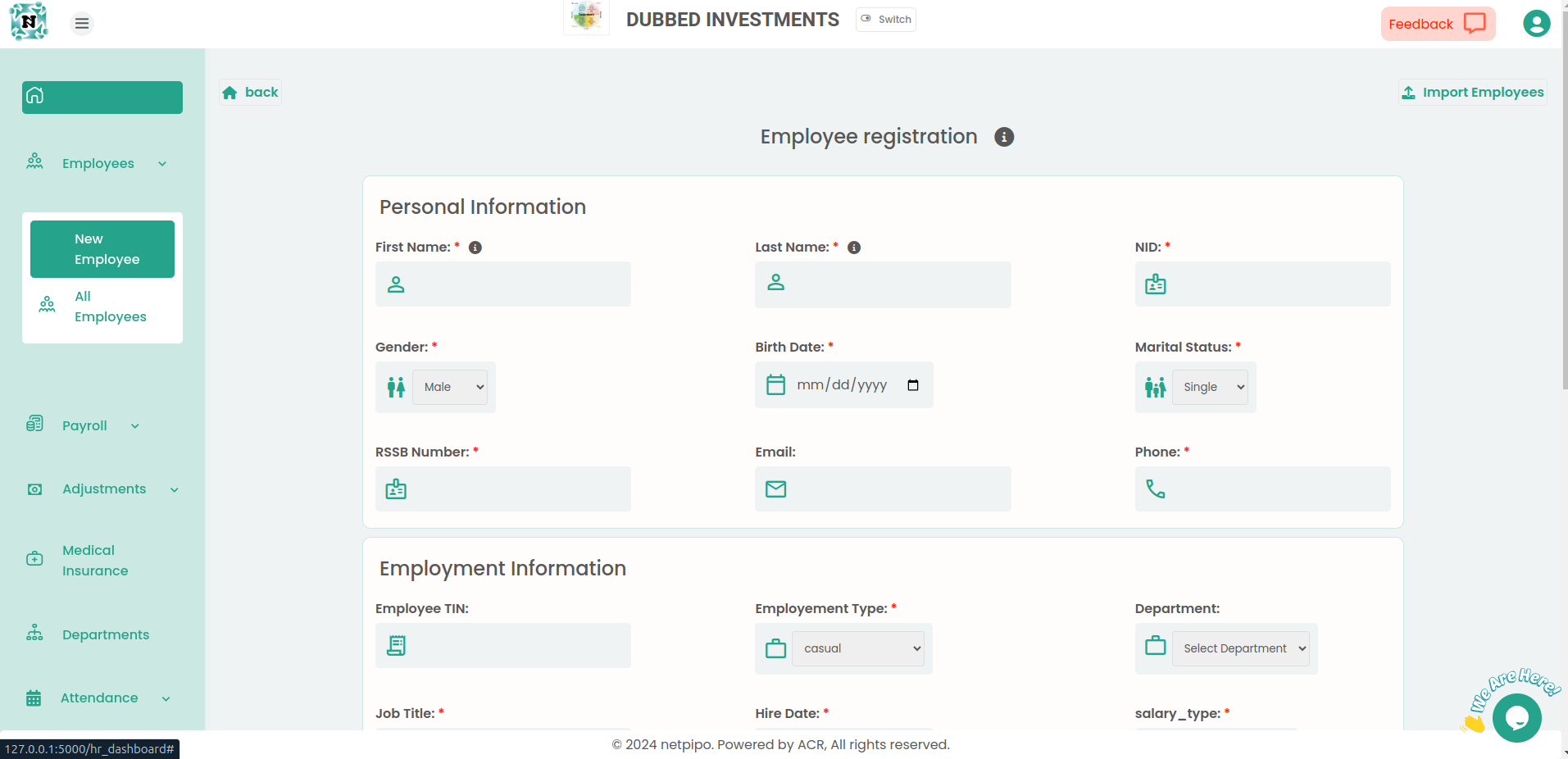 employee registration